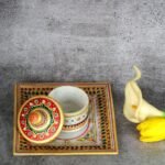 Marble Handcrafted Container Box with Tray
