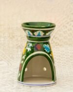 Blue Pottery- Handcrafted Aroma Candle Stand(Green)