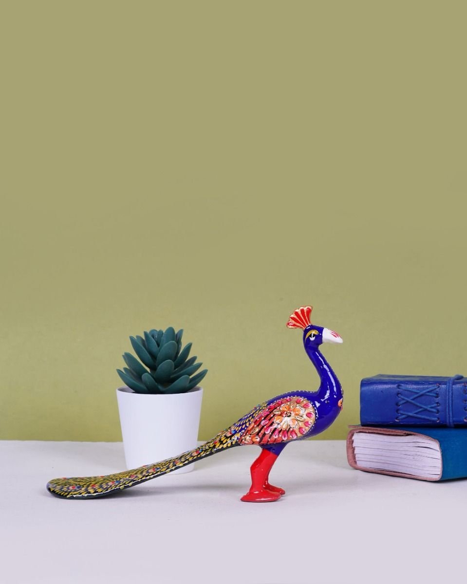 dsc07391_1 Metal Handcrafted Decorative Peacock – 5 inch - Image 1